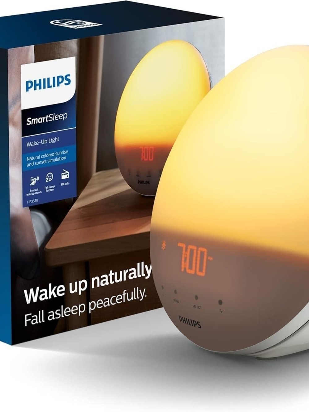 Philips SmartSleep Wake-Up Light in Warm Yellow and White